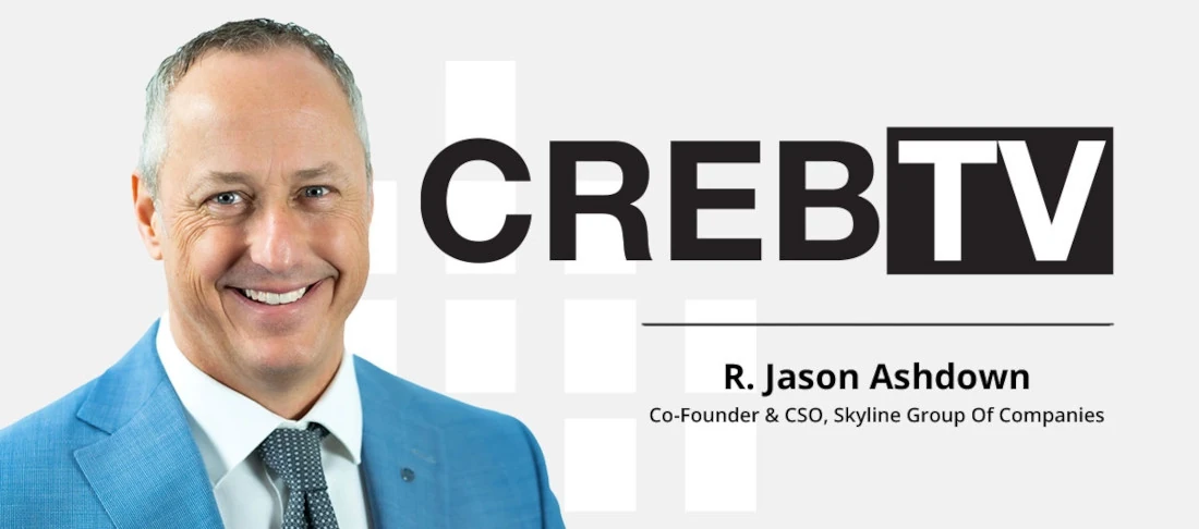 A head shot photo of R. Jason Ashdown, with the logo for C R E B T V.